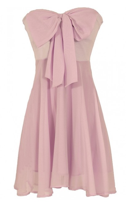 Oversized Bow Chiffon Dress in Lavender